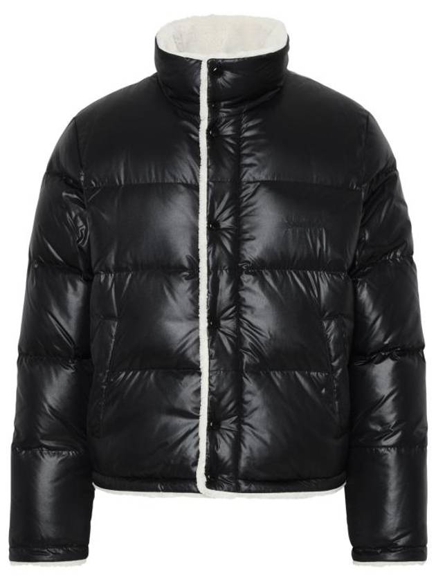 Shearling Lining Nylon Down Puffer Jacket Black - SAINT LAURENT - BALAAN 2