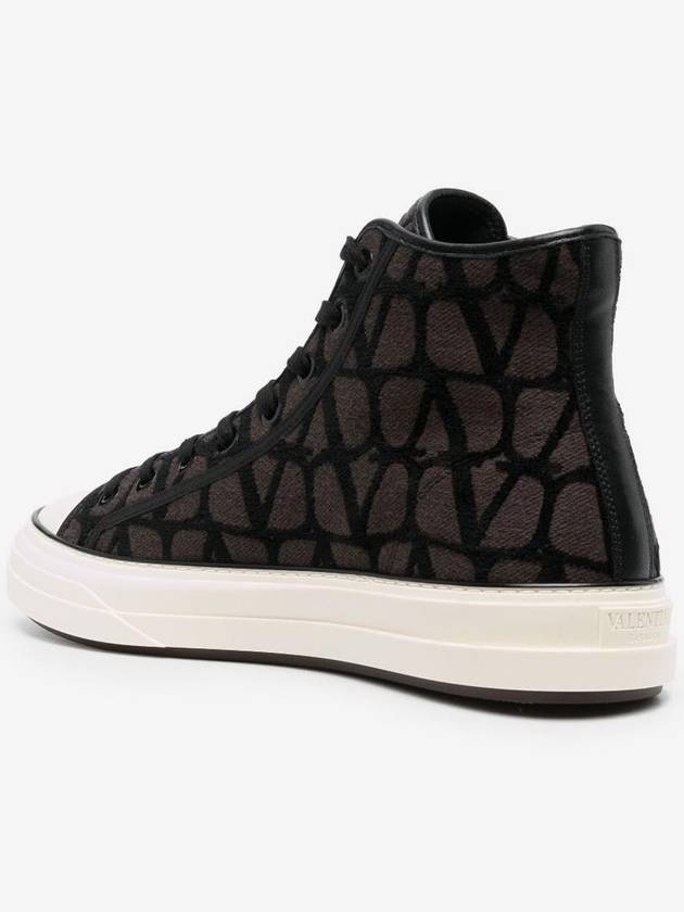 Toile Iconographe High Top Sneakers Brown - VALENTINO - BALAAN 4