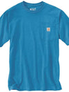 Pocket short sleeve t shirt marine blue header sleeves K87 H72 - CARHARTT - BALAAN 3