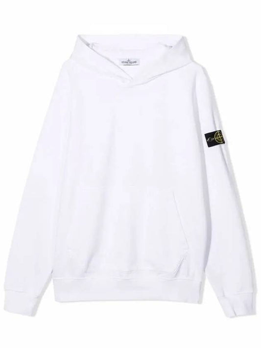 Stone Kids Waffen Patch Hood Sweatshirt White 761661640 V0001 14A - STONE ISLAND - BALAAN 2