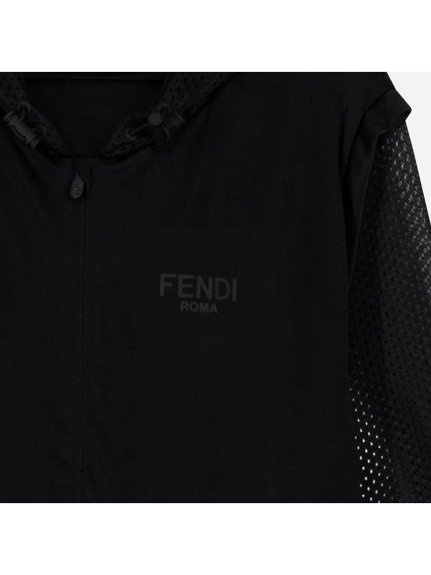 Acetate Hooded Jacket  Black - FENDI - BALAAN 4