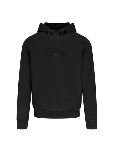 Men's Marina Logo Cotton Hoodie Black - STONE ISLAND - BALAAN 1