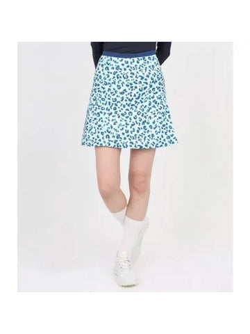 Women's Themba Leopard Print Skirt Aruba Blue - J.LINDEBERG - BALAAN 1