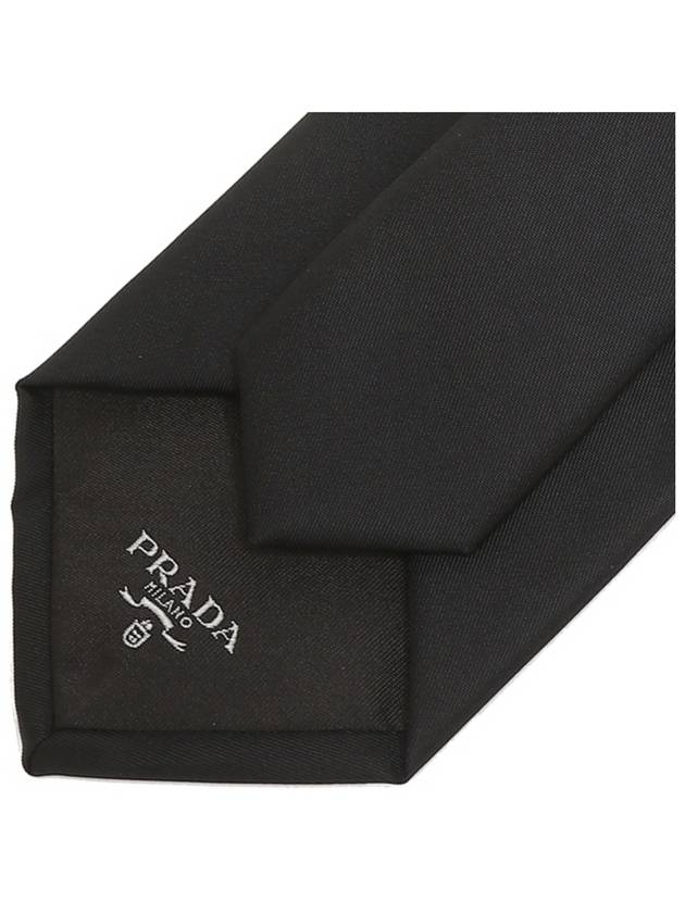 Men's Triangle Logo Re-Nylon Gabardine Tie Black - PRADA - BALAAN.