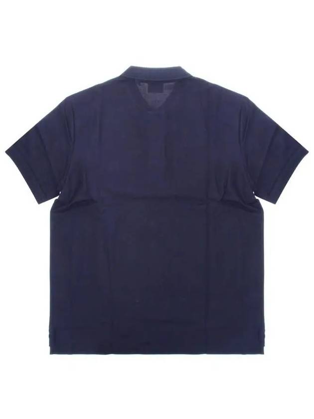 Men's CHUNKY Monogram motif cotton Polo Shirt navy - BURBERRY - BALAAN 3