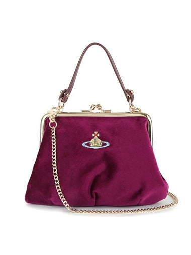 Granny Frame Velvet Tote Bag Purple - VIVIENNE WESTWOOD - BALAAN 1