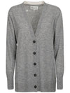 Women's V-neck Knit Wool Cardigan Grey - MAISON MARGIELA - BALAAN 2