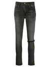 Women's Mid Rise Skinny Jeans Grey - SAINT LAURENT - BALAAN 2