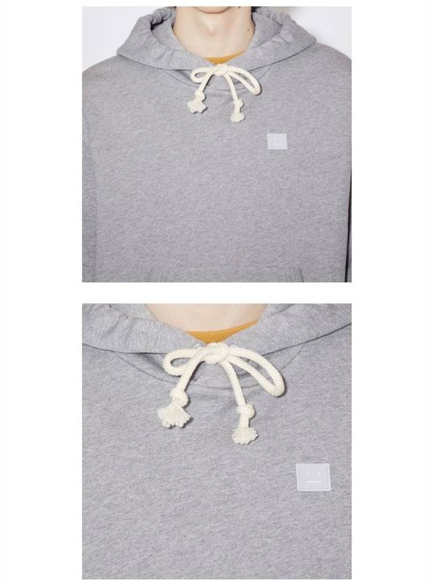 Face Logo Patch Cotton Hoodie Light Grey - ACNE STUDIOS - BALAAN 6