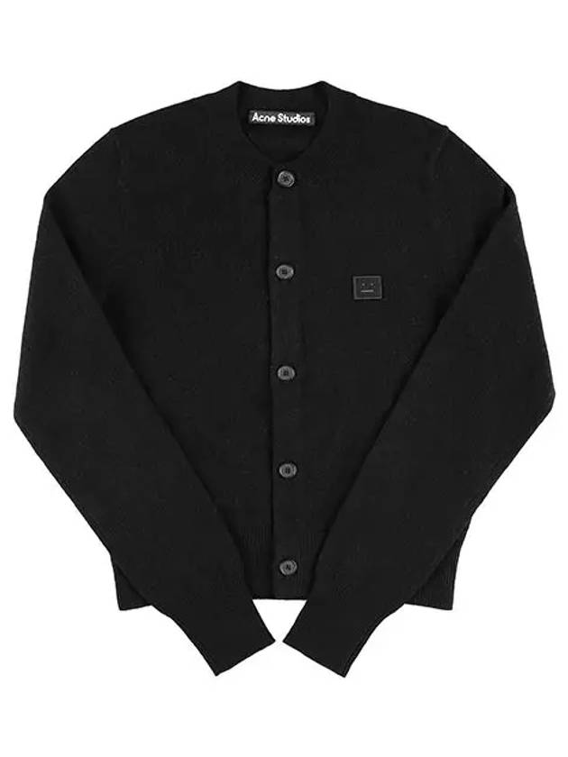 Face Patch Crop Cardigan Black - ACNE STUDIOS - BALAAN 3