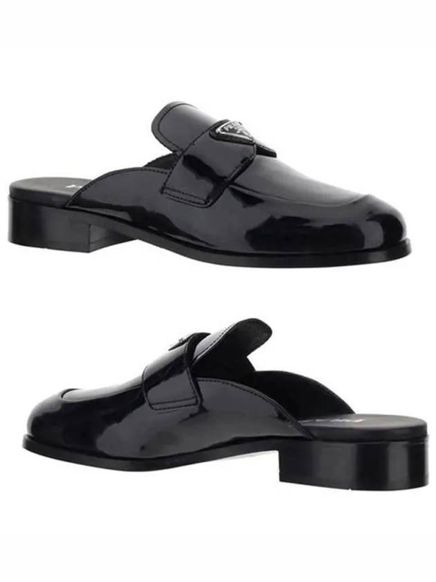 Triangle Logo Patent Leather Mules Black - PRADA - BALAAN 2