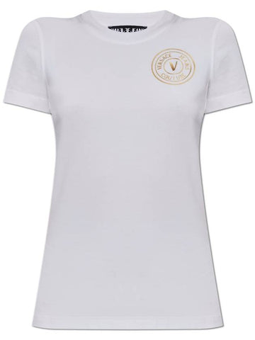 Versace Jeans Couture T-shirt With Printed Logo, Women's, White - VERSACE - BALAAN 1