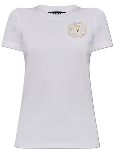 Versace Jeans Couture T-shirt With Printed Logo, Women's, White - VERSACE - BALAAN 1