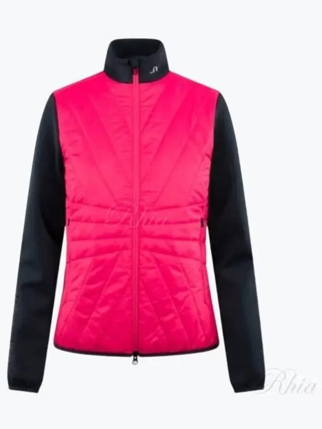 Women's Holma Quilt Hybrid Jacket Pink Peacock - J.LINDEBERG - BALAAN 2