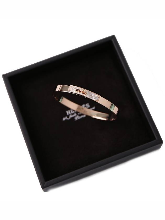 Kelly Half Diamond Small Bracelet Rose Gold - HERMES - BALAAN 3