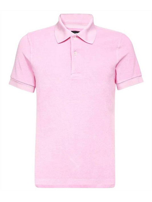 Terry Cotton Short Sleeve Polo Shirt Pink - TOM FORD - BALAAN 1