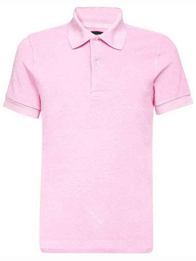 Terry Cotton Short Sleeve Polo Shirt Pink - TOM FORD - BALAAN 1