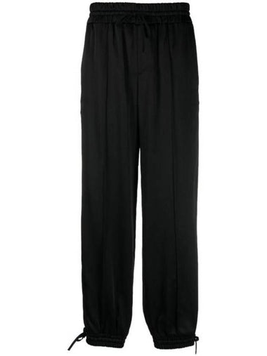 Drawstring Waistband Tapered Track Pants Black - JIL SANDER - BALAAN 1