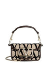 V Metal Logo Micro Cross Bag Beige - VALENTINO - BALAAN 2