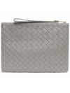 Intrecciato Medium Flat Pouch Bag Grey - BOTTEGA VENETA - BALAAN 5