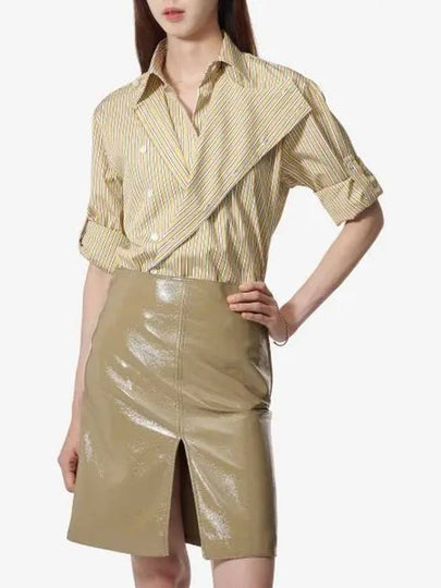 Striped Poplin Shirt Beige - BOTTEGA VENETA - BALAAN 2