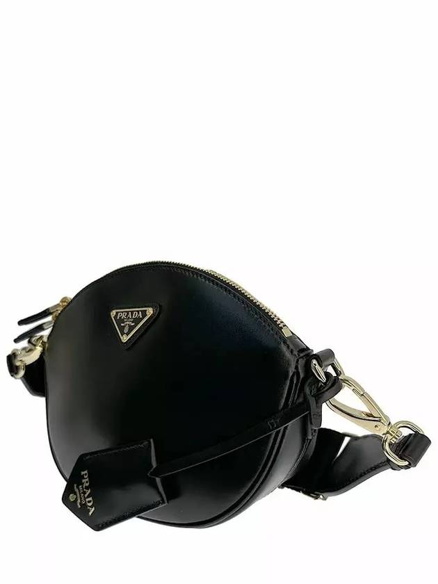 Leather Mini Shoulder Bag Black - PRADA - BALAAN 4