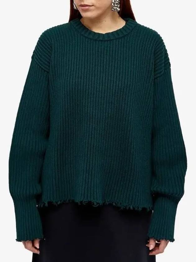 Distressed Cut Out Knit Top Dark Green - MAISON MARGIELA - BALAAN 3