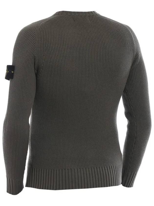 Full Rib Pure Wool Crewneck Knit Top Charcoal - STONE ISLAND - BALAAN 4