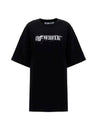 Pen Logo Print Dress Short Sleeve T-Shirt Black - OFF WHITE - BALAAN 1