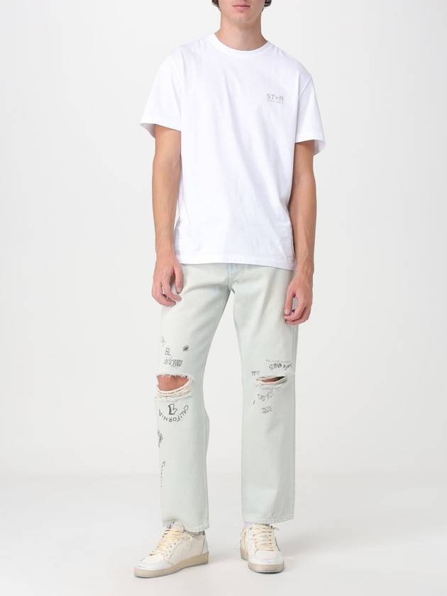 Printed Straight Jeans Light Blue - GOLDEN GOOSE - BALAAN 3