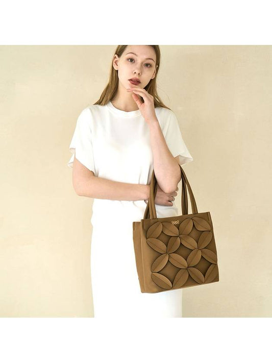 Bag leaf square tote bag camel brown - SUIN - BALAAN 1