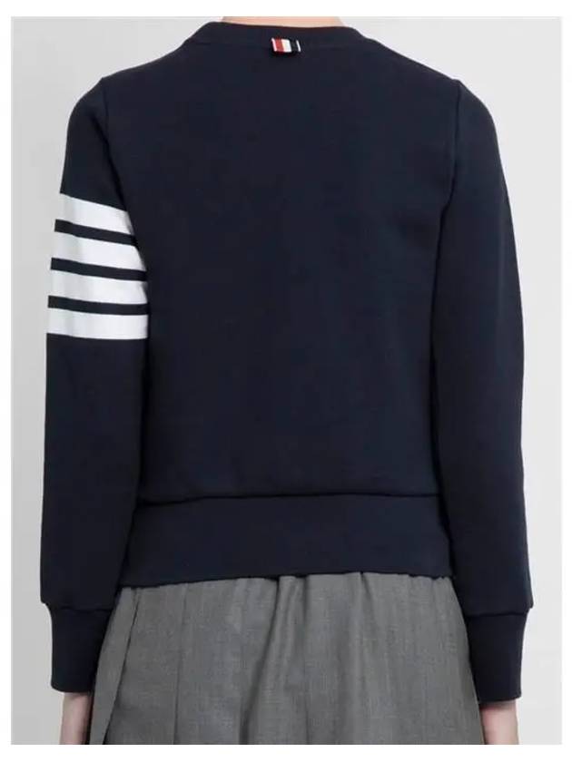 Engineered 4 Bar Stripe Loopback Jersey Knit Crewneck Sweatshirt Navy - THOM BROWNE - BALAAN 5