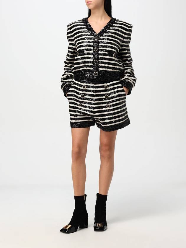 Striped sequin shorts black white - BALMAIN - BALAAN 3