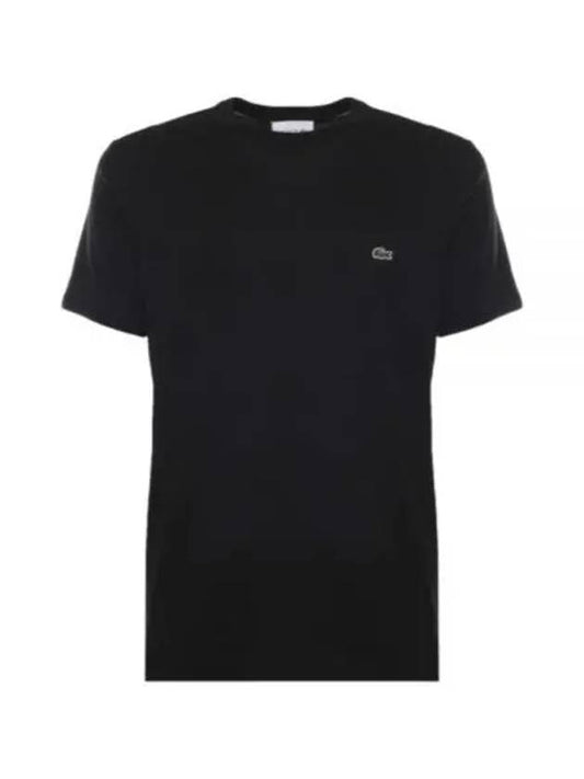 Crew Neck Pima Cotton Jersey Short Sleeve T-Shirt Black - LACOSTE - BALAAN 2