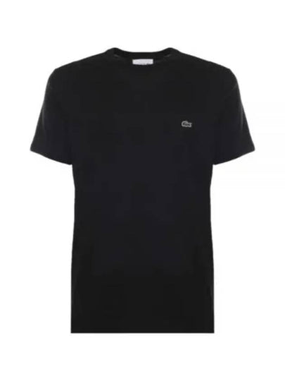 Crew Neck Pima Cotton Jersey Short Sleeve T-Shirt Black - LACOSTE - BALAAN 2