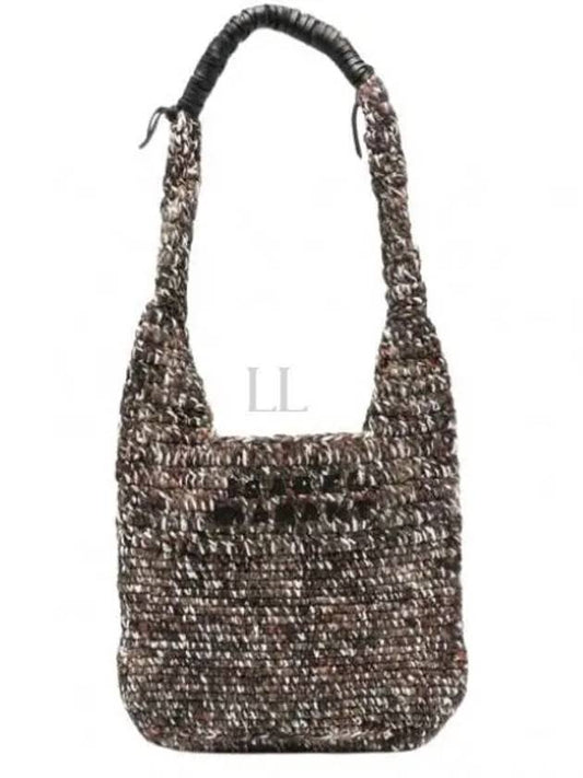 Praia Embroidered Logo Crochet Small Shoulder Bag Brown - ISABEL MARANT - BALAAN 2