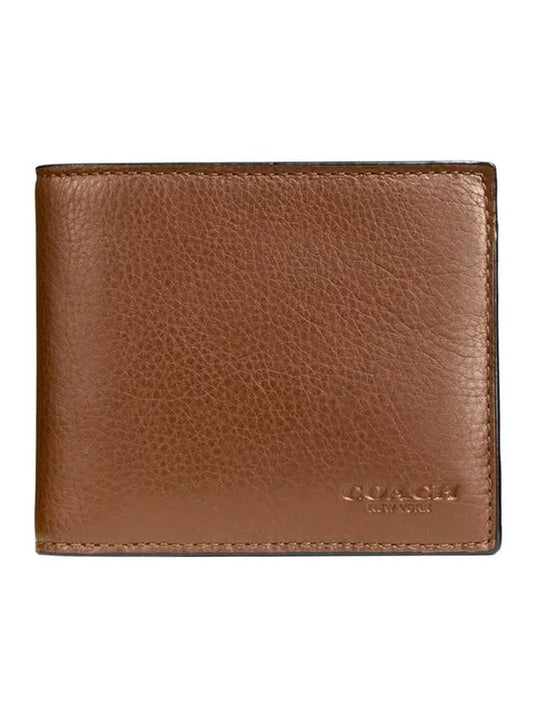 Compact ID Sports Calf Leather Bicycle Wallet Brown - COACH - BALAAN 1