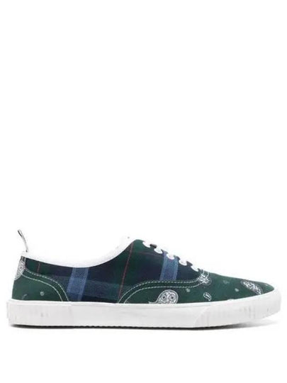 Tartan Paisley Twill Heritage Men's Low Top Sneakers - THOM BROWNE - BALAAN 2