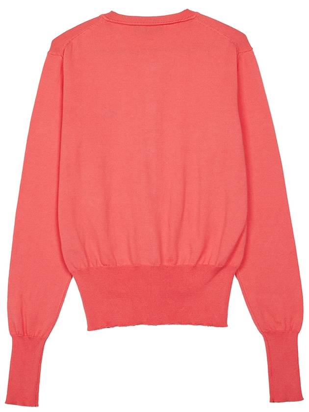 Bea Embroid Logo Cotton Cardigan Coral - VIVIENNE WESTWOOD - BALAAN 3