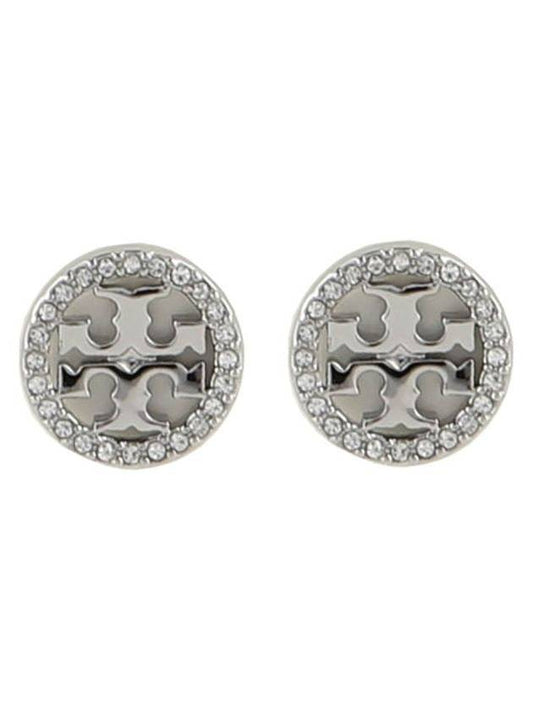 Miller Crystal Stud Earrings Silver - TORY BURCH - BALAAN 2