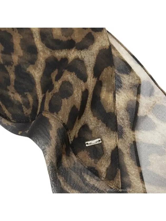 571161 3Y035 2760 Leopard Silk Scarf - SAINT LAURENT - BALAAN 6