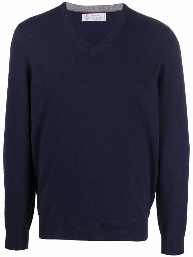 V-neck sweater M2200162 CW425 NAVY B0170475208 - BRUNELLO CUCINELLI - BALAAN 1