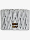 Matelasse Nappa Leather Card Wallet Grey - MIU MIU - BALAAN 2