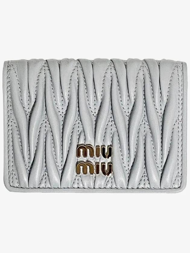 Matelasse Nappa Leather Card Wallet Grey - MIU MIU - BALAAN 2