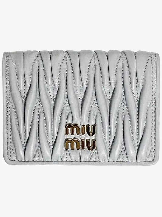 Matelasse Nappa Leather Card Wallet Grey - MIU MIU - BALAAN 2