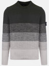 Shadow Wappen Gradient Knit Top Grey - STONE ISLAND - BALAAN 2