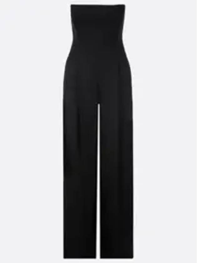 Strapless Wide Leg Jumpsuit Black - BOTTEGA VENETA - BALAAN 5