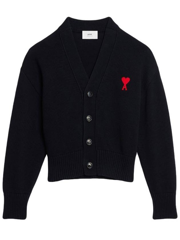 Men's de Coeur Heart Cardigan Black - AMI - BALAAN 2