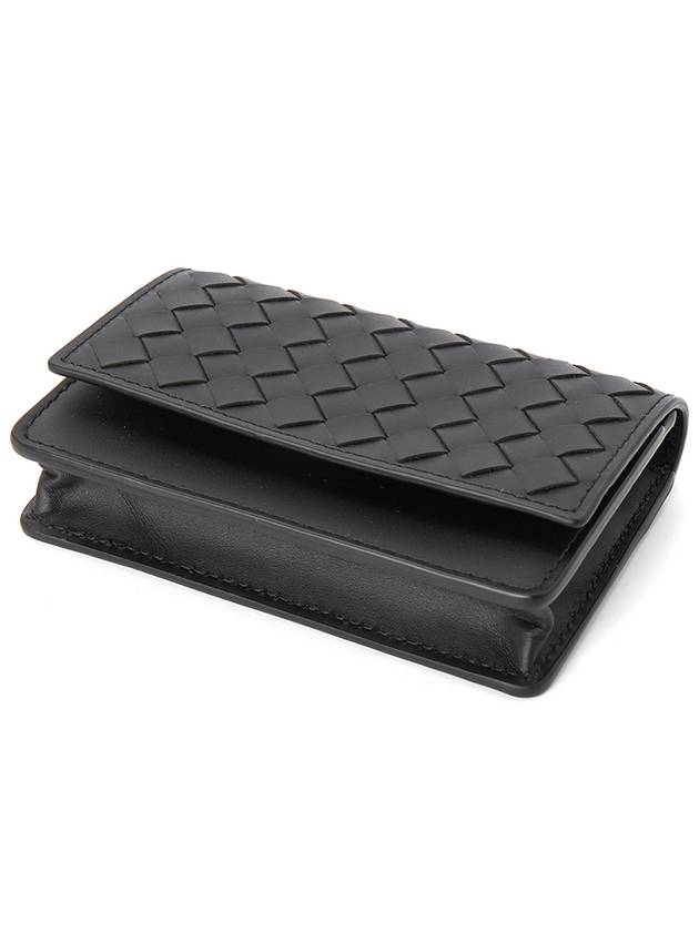 Men's Intrecciato Card Wallet Black - BOTTEGA VENETA - BALAAN 4