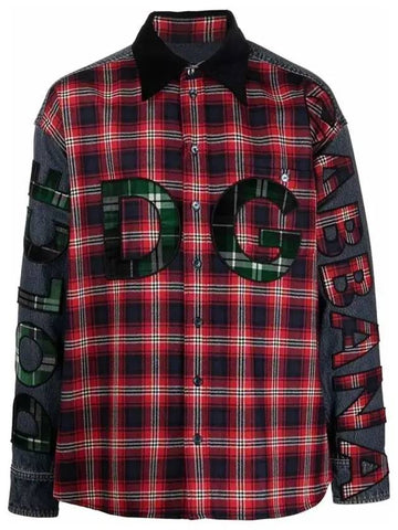 DG logo check long sleeve shirt - DOLCE&GABBANA - BALAAN.